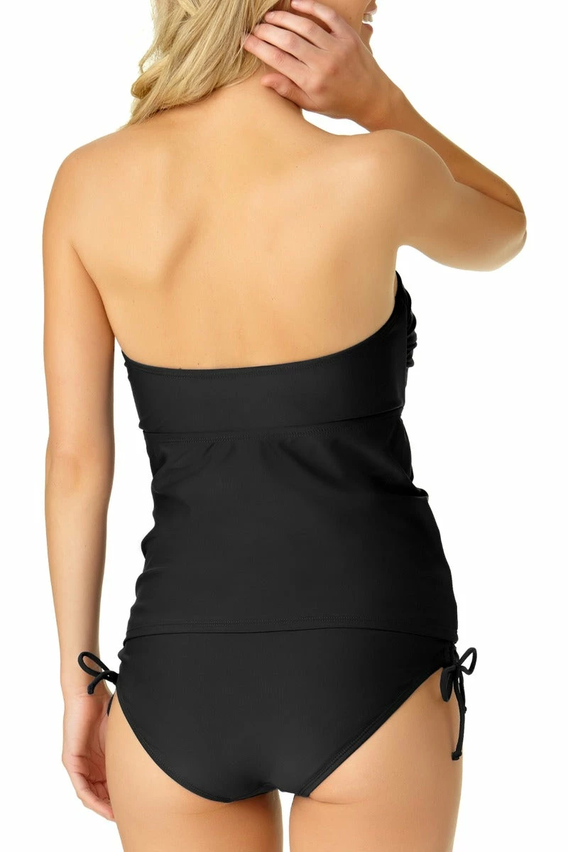 Catalina - Women's Black Twist Bandeau Tankini Swim Top 4 Catalina - Women's Black Twist Bandeau Tankini Swim Top - Image 2