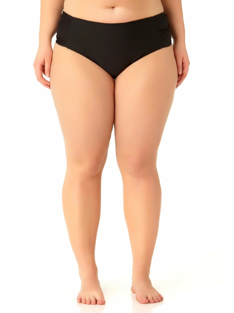 Catalina Plus - Women's Plus Size Black Tab Side Swim Bottom 3 Catalina Plus - Women's Plus Size Black Tab Side Swim Bottom