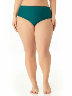 Catalina Plus - Women's Plus Size Teal High Waist Swim Bottom