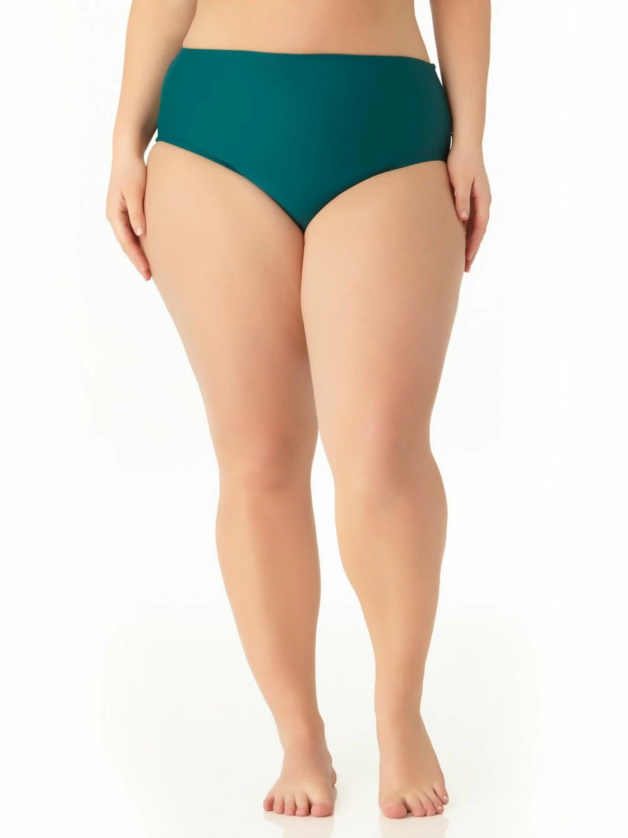 Catalina Plus - Women's Plus Size Teal High Waist Swim Bottom 3 Catalina Plus - Women's Plus Size Teal High Waist Swim Bottom