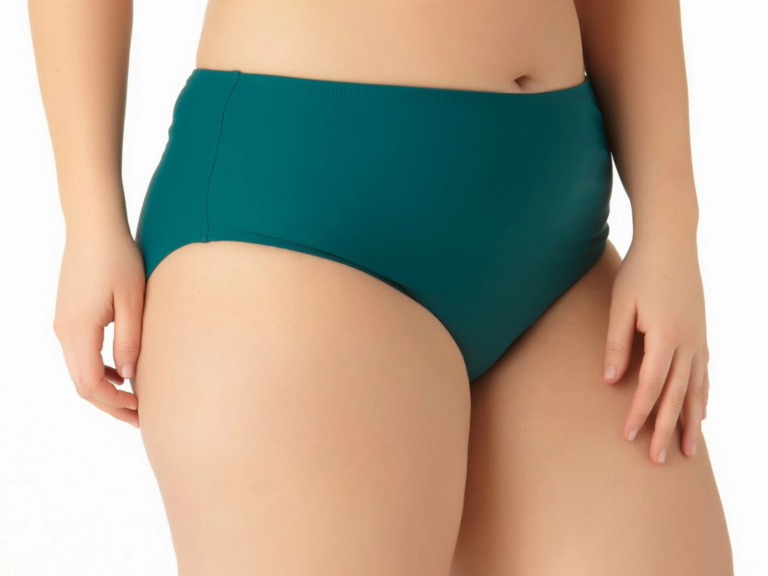 Catalina Plus - Women's Plus Size Teal High Waist Swim Bottom 7 Catalina Plus - Women's Plus Size Teal High Waist Swim Bottom - Image 5