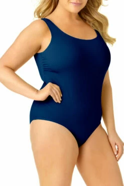 Catalina Plus - Size Ribbed Maillot One Piece -SWIMSUITS DIRECT Sales 19ct404p nvy 3168 front 6bb2972b c11e 4d13 afd4 9559722b9146