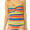 Catalina - Women's Twist Front Bandeau One Piece -SWIMSUITS DIRECT Sales 19ct405 multi 2941 front 2 2
