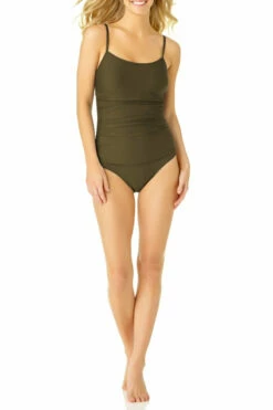 Catalina - Women's Shirred Lingerie Maillot One Piece -SWIMSUITS DIRECT Sales 19ct406 olv 2444 1 2