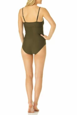 Catalina - Women's Shirred Lingerie Maillot One Piece -SWIMSUITS DIRECT Sales 19ct406 olv 2464 1 2