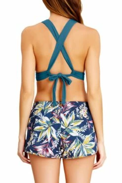 Catalina - Cross Back Banded Halter Bikini Top -SWIMSUITS DIRECT Sales 20CA10601 20C50235 TROPICAL 353