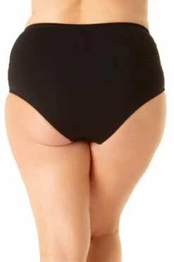 Anne Cole Plus - Convertible Shirred High Low Swim Bottom 38 Anne Cole Plus - Convertible Shirred High Low Swim Bottom -SWIMSUITS DIRECT Sales 20PB36001 BLK 2435 BACKBOTTOM