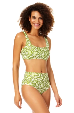 Catalina - Square Neck Bikini Top -SWIMSUITS DIRECT Sales 22CA12489 22CA31389 GREEN 1352 FRONT