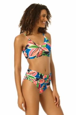 Catalina - Long Line Bikini Top -SWIMSUITS DIRECT Sales 22CA12691 PLUMERIA ALT2 FRONT FRONT