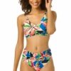Catalina - Long Line Bikini Top -SWIMSUITS DIRECT Sales 22CA12691 PLUMERIA FRONT