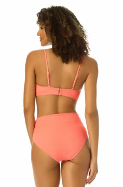 Catalina - Ribbed Scoop Bralette Bikini Top -SWIMSUITS DIRECT Sales 22CA12802 CORALBRZ ALT BACK