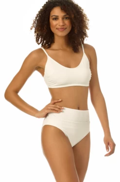 Catalina - Ribbed Scoop Bralette Bikini Top -SWIMSUITS DIRECT Sales 22CA12802 WHITE ALT2 FRONT FRONT