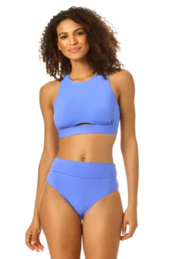 Catalina - High Neck Open Back Bikini Top -SWIMSUITS DIRECT Sales 22CA13201 IRIS FRONT