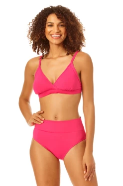 Catalina - Surplice Triangle Bikini Top -SWIMSUITS DIRECT Sales 22CA13301 22CA31301 PEONYPINK 2510 1