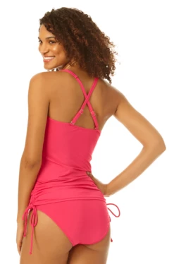 Catalina - Adjustable Side Cinch Tankini Top -SWIMSUITS DIRECT Sales 22CA20101 22CA30101 PEONYPINK 2665 1