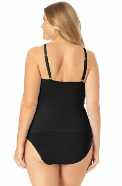 Catalina Plus - Twist Front Underwire Tankini Top 39 Catalina Plus - Twist Front Underwire Tankini Top -SWIMSUITS DIRECT Sales 22CA20801 BLK ALT ccexpress 2