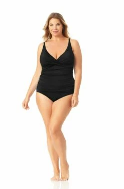Catalina Plus - Twist Front Underwire Tankini Top 40 Catalina Plus - Twist Front Underwire Tankini Top -SWIMSUITS DIRECT Sales 22CA20801 BLK ccexpress
