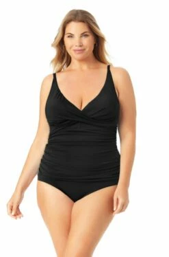 Catalina Plus - Twist Front Underwire Tankini Top 38 Catalina Plus - Twist Front Underwire Tankini Top -SWIMSUITS DIRECT Sales 22CA20801 BLK ccexpress 1