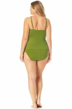 Catalina Plus - Twist Front Underwire Tankini Top 29 Catalina Plus - Twist Front Underwire Tankini Top -SWIMSUITS DIRECT Sales 22CA20801 OLIVE ALT2 ccexpress