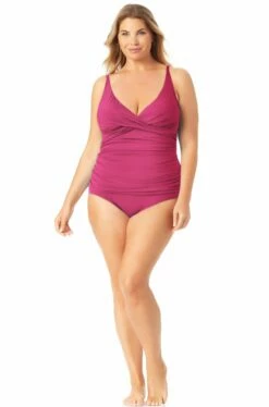 Catalina Plus - Twist Front Underwire Tankini Top 32 Catalina Plus - Twist Front Underwire Tankini Top -SWIMSUITS DIRECT Sales 22CA20801 PINK ccexpress