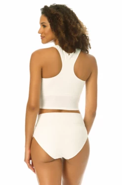 Catalina - Ribbed Scoop Racerback Tankini Top -SWIMSUITS DIRECT Sales 22CA21402 WHITERIB ALT BACK
