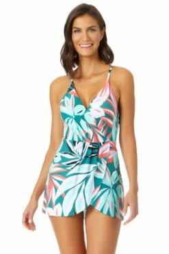 Anne Cole - Swim Dress With Skirted Bottom