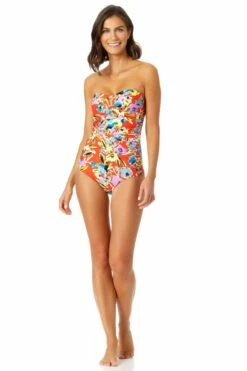 Anne Cole - Twist Front Shirred One Piece Swimsuit -SWIMSUITS DIRECT Sales 22MO00574 MULT 3533 ccexpress