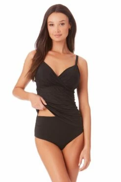 Anne Cole - Underwire Triangle Tankini 18 Anne Cole - Underwire Triangle Tankini -SWIMSUITS DIRECT Sales 22MT23301 MYMB36001 BLK 383 ccexpress