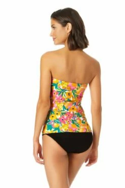 Anne Cole - Twist Front Bandeaukini Swim Top -SWIMSUITS DIRECT Sales 22MT25013 MYMB36001 BLK 1878 ccexpress ccexpress