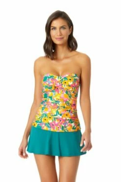 Anne Cole - Twist Front Bandeaukini Swim Top -SWIMSUITS DIRECT Sales 22MT25013 MYMB41401 OCGR 1919 ccexpress ccexpress