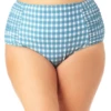 Anne Cole Plus - Shirred High Waist Tummy Control Bottom 1 Anne Cole Plus - Shirred High Waist Tummy Control Bottom -SWIMSUITS DIRECT Sales 22PB33657 BLPP 548 FRONT