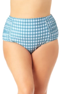 Anne Cole Plus - Shirred High Waist Tummy Control Bottom