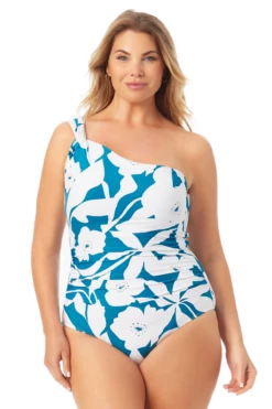Anne Cole Plus - Off The Shoulder Twist One Piece Swimsuit