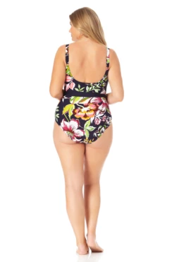 Anne Cole Plus - Ring Belt Scoop One Piece Swimsuit 9 Anne Cole Plus - Ring Belt Scoop One Piece Swimsuit -SWIMSUITS DIRECT Sales 22PO06961 MULT 1753