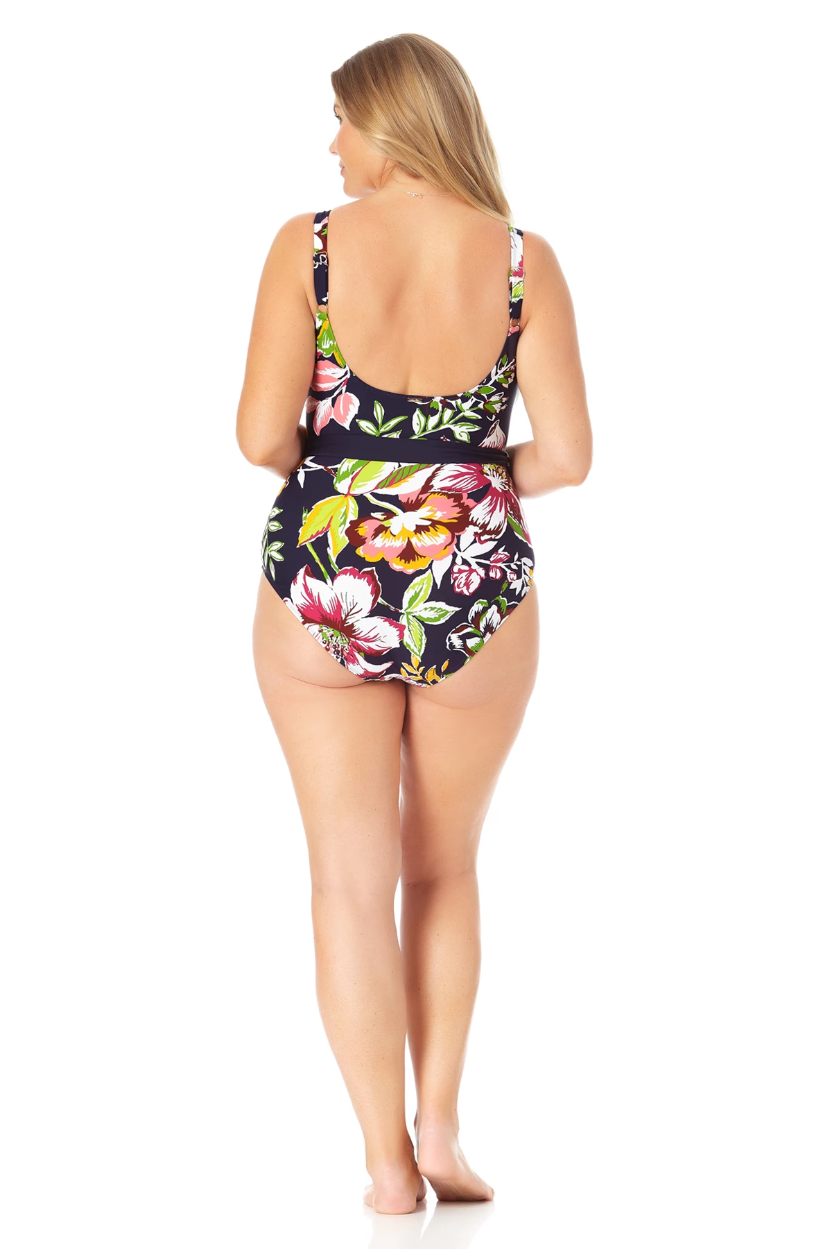 Anne Cole Plus - Ring Belt Scoop One Piece Swimsuit 6 Anne Cole Plus - Ring Belt Scoop One Piece Swimsuit - Image 4