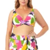 Anne Cole Plus - Underwire Twist Front Bikini Swim Top -SWIMSUITS DIRECT Sales 22PT10580 22PB41680 MULT 082 FRONT