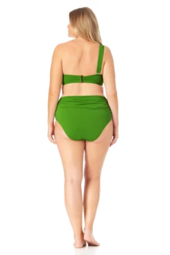 Anne Cole Plus - Assymetrical Bandeau Bikini Swim Top -SWIMSUITS DIRECT Sales 22PT10801 MYPB36001 GRGR 1832