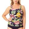 Anne Cole Plus - Assymetrical Ring Bandeau Tankini Swim Top 2 Anne Cole Plus - Assymetrical Ring Bandeau Tankini Swim Top -SWIMSUITS DIRECT Sales 22PT22861 MYPB36001 MULT 1410 FRONT