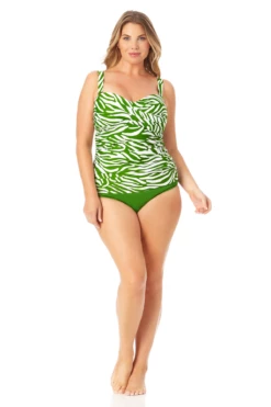 Anne Cole Plus - Twist Front Bandeaukini Swim Top -SWIMSUITS DIRECT Sales 22PT25064 MYPB36001 GRWT 1902