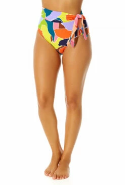 Anne Cole - Women's Soft Band Side Tie High Waist Bikini Swim Bottom -SWIMSUITS DIRECT Sales 23MB36750 MULT 1168