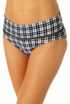 Anne Cole - Women's Trim Mid Rise Bikini Bottom -SWIMSUITS DIRECT Sales 23MB37683 BKWH 1933 FRONTBOTTOM