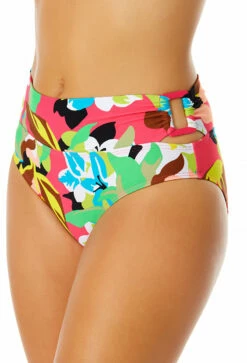 Anne Cole - Women's Side Ring Mid Rise Bikini Swim Bottom -SWIMSUITS DIRECT Sales 23MB38465 MULT575