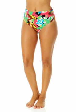 Anne Cole - Women's Side Ring Mid Rise Bikini Swim Bottom -SWIMSUITS DIRECT Sales 23MB38465 MULT 556