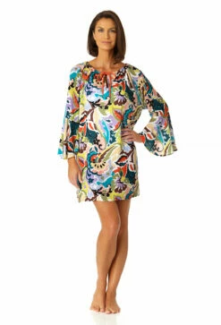 Anne Cole - Women's Bell Sleeve Tunic Swimsuit Cover Up -SWIMSUITS DIRECT Sales 23MC50961 MULT 0027