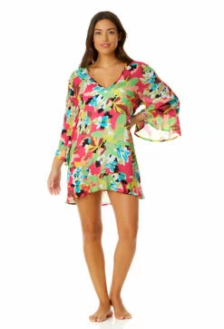 Anne Cole - Women's Flounce V Neck Tunic Swimsuit Cover Up -SWIMSUITS DIRECT Sales 23MC51065 MULT 014