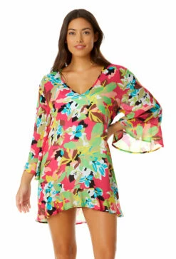 Anne Cole - Women's Flounce V Neck Tunic Swimsuit Cover Up
