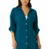 Anne Cole - Women's Button Down Shirt Swimsuit Cover Up