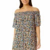 Anne Cole - Women's Smocked Off The Shoulder Swimsuit Cover Up -SWIMSUITS DIRECT Sales 23MC53170 MULT 1073 FRONT