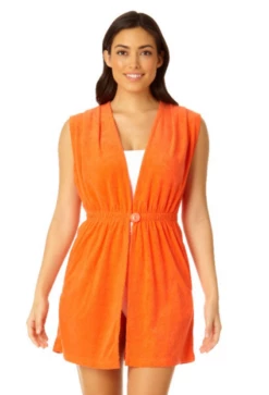 Anne Cole - Women's Terry Cloth Robe Swimsuit Cover Up -SWIMSUITS DIRECT Sales 23MC54301 SUOR 1