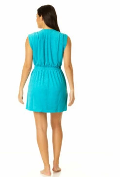 Anne Cole - Women's Terry Cloth Robe Swimsuit Cover Up -SWIMSUITS DIRECT Sales 23MC54301 TURQ 132